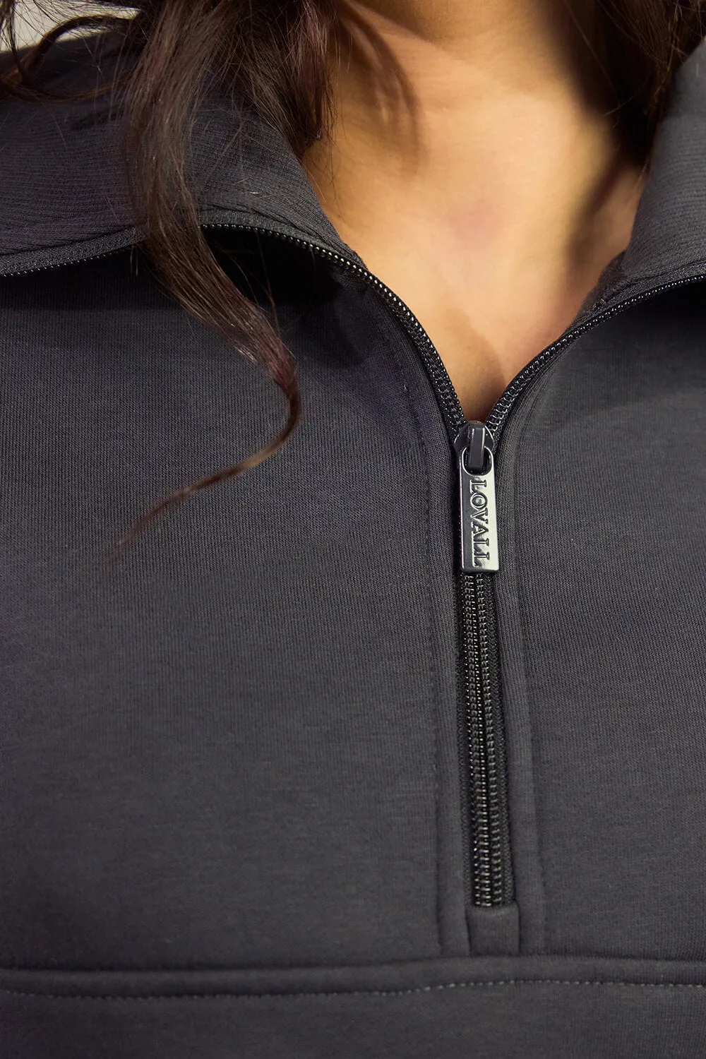 ALL SZN Organic Oversized 1/4 Zip Sweatshirt - Shadow Grey