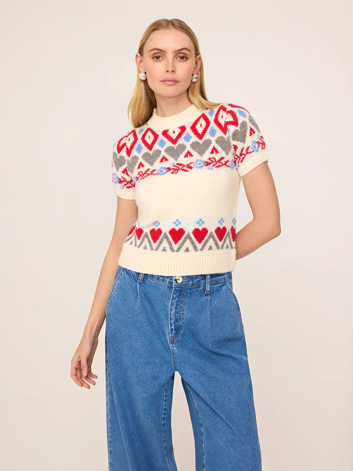 Ara Fairisle Knit Top