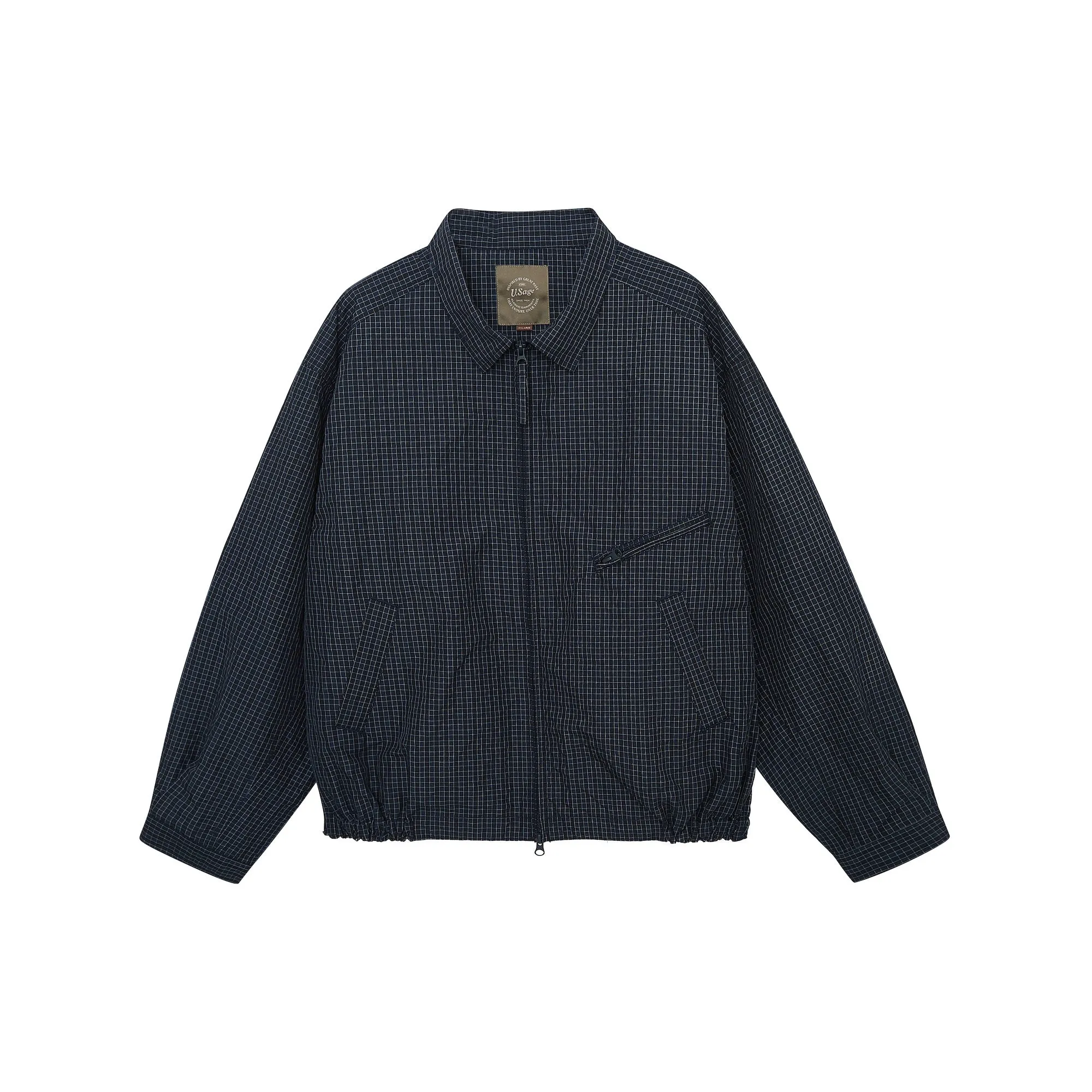 Beige Textured Harrington Jacket