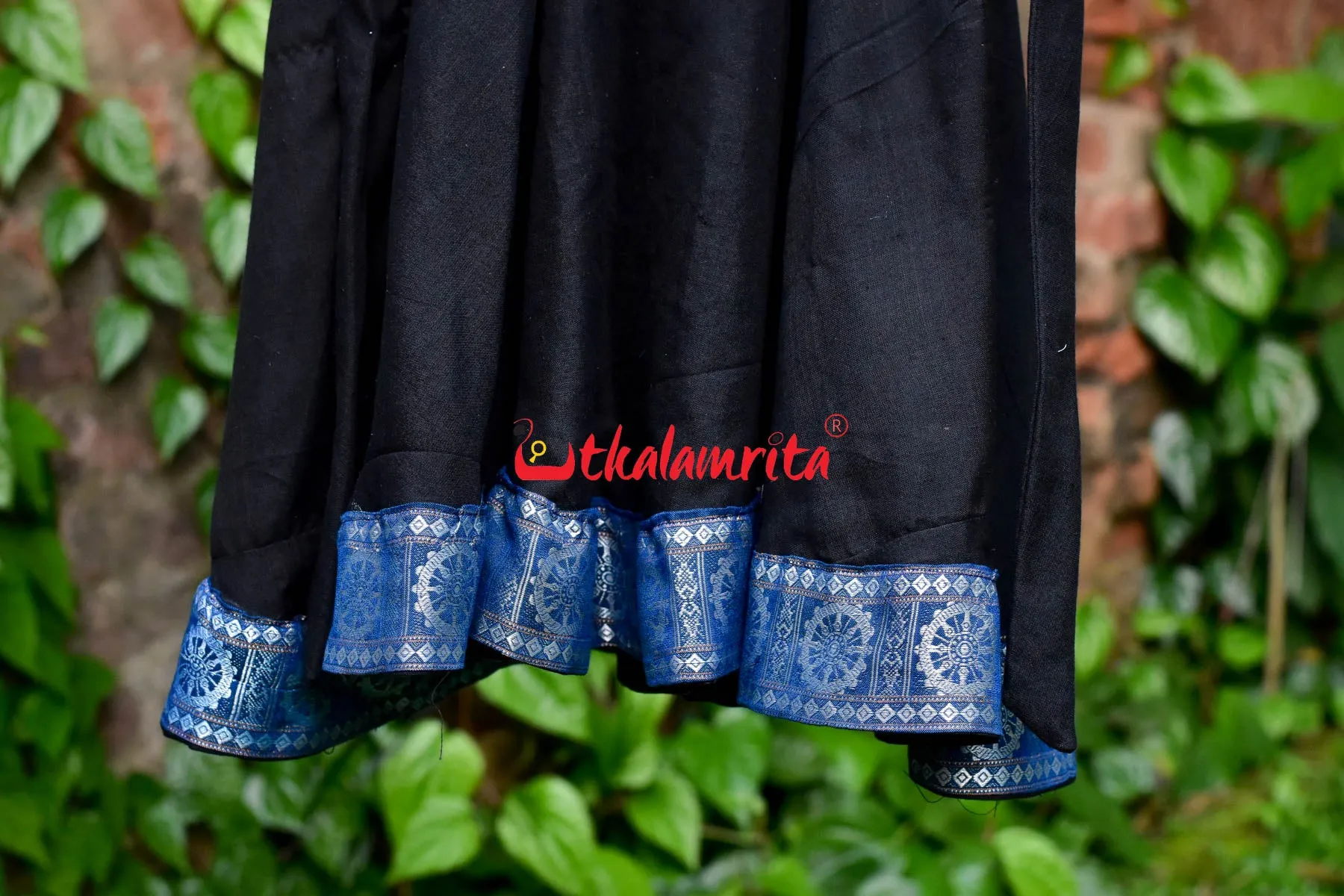 Black With Blue Konark Wheels (Girls' Frock)