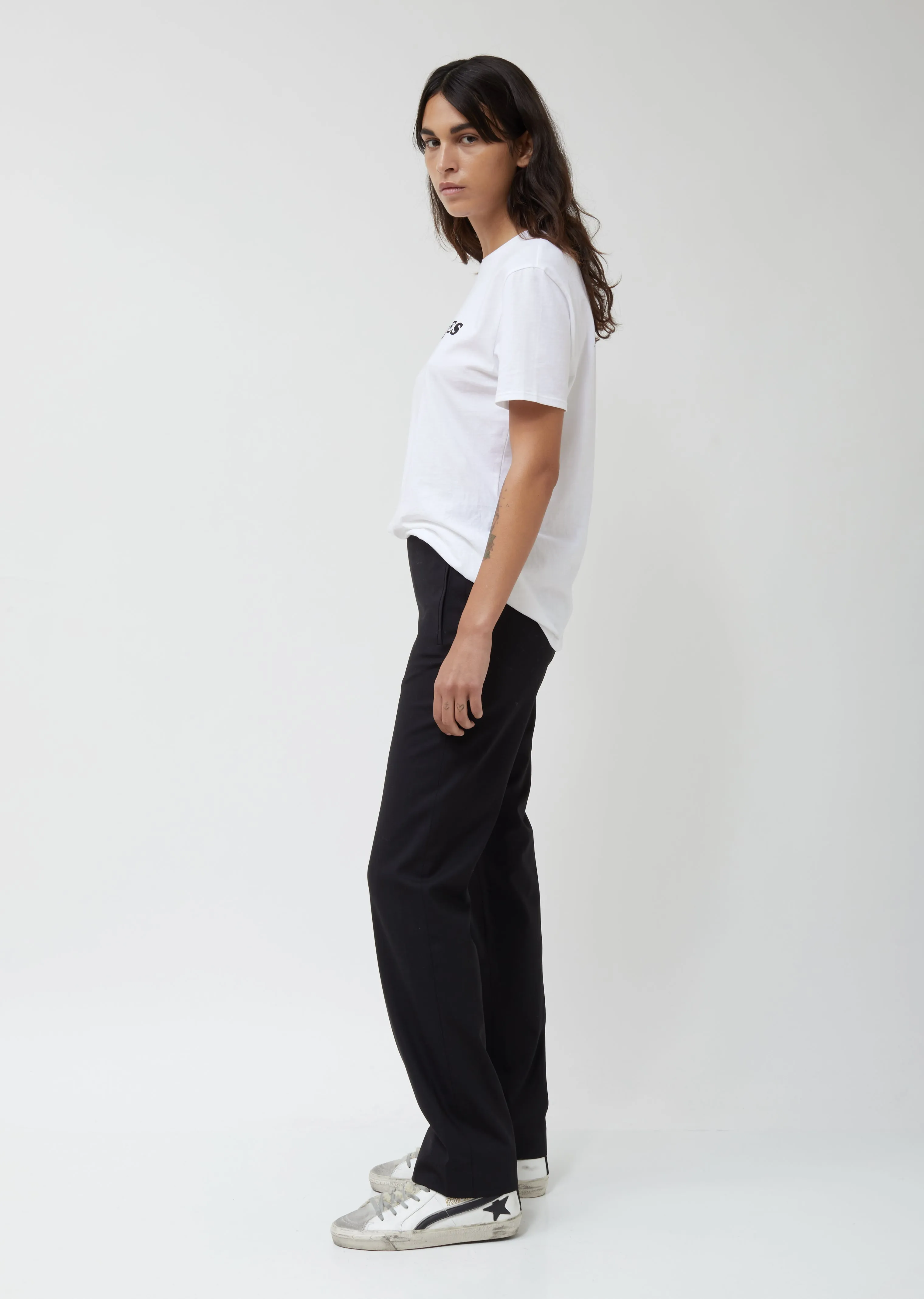Black Wool Rie Trousers