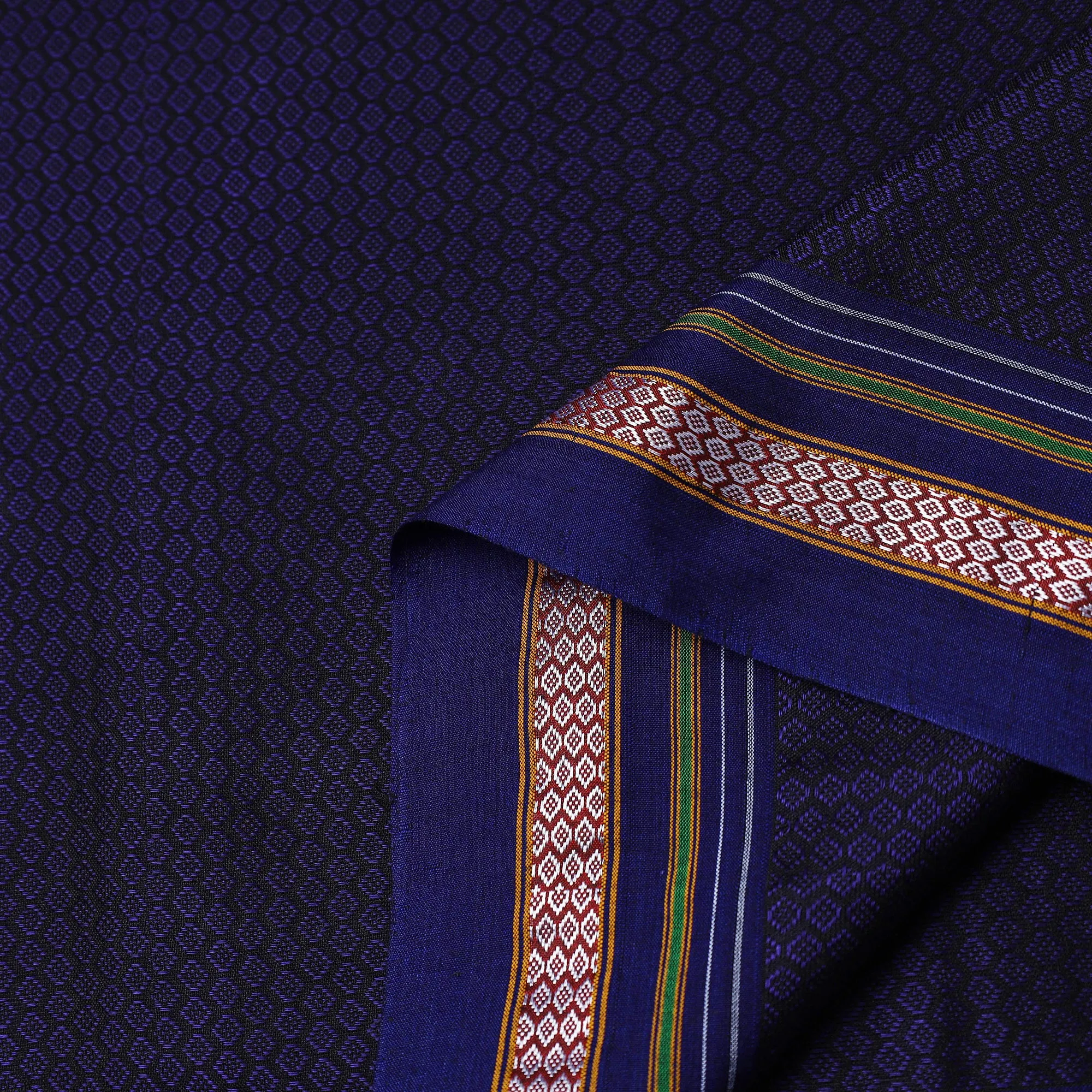 Blue - Traditional Khun Weave Cotton Fabric 46
