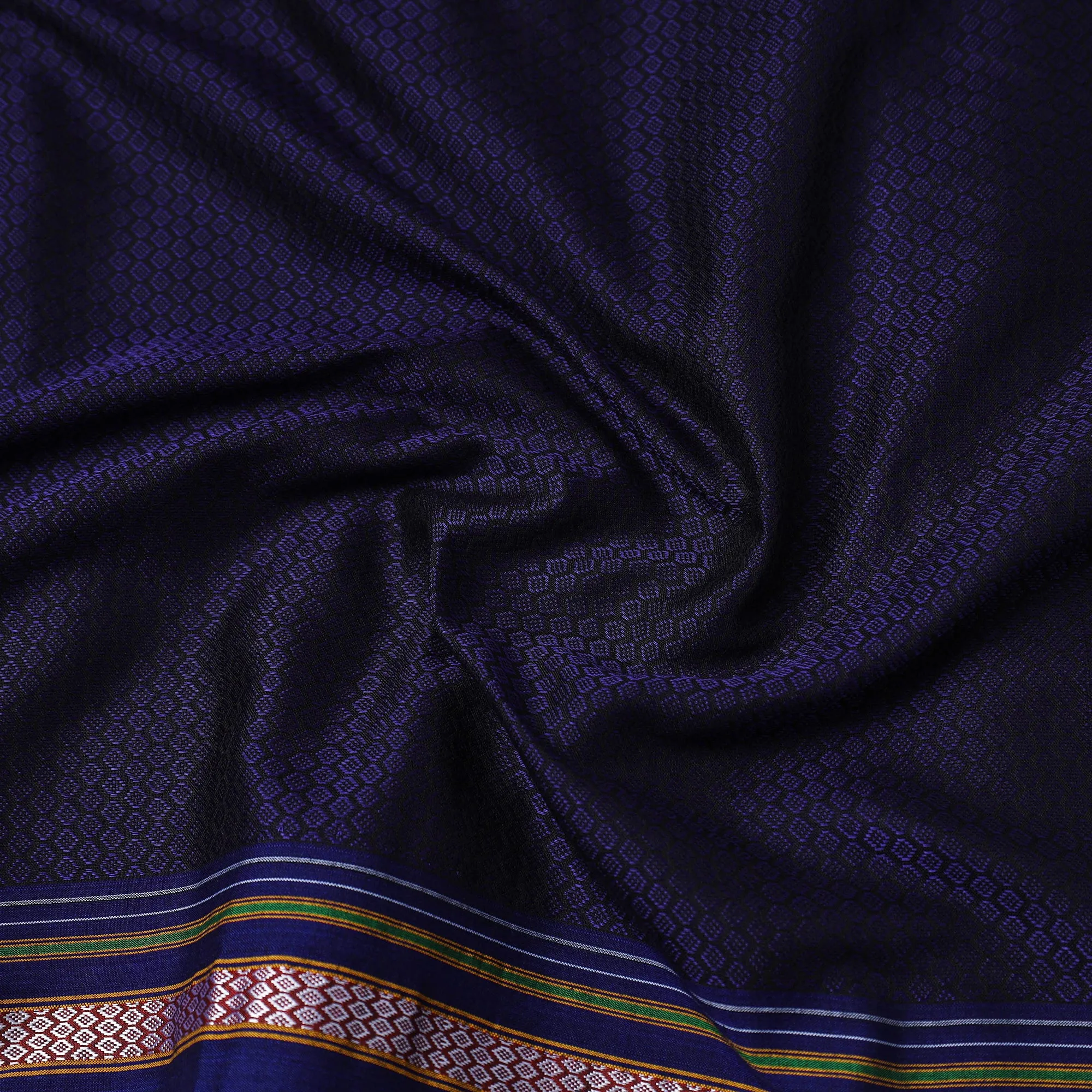 Blue - Traditional Khun Weave Cotton Fabric 46