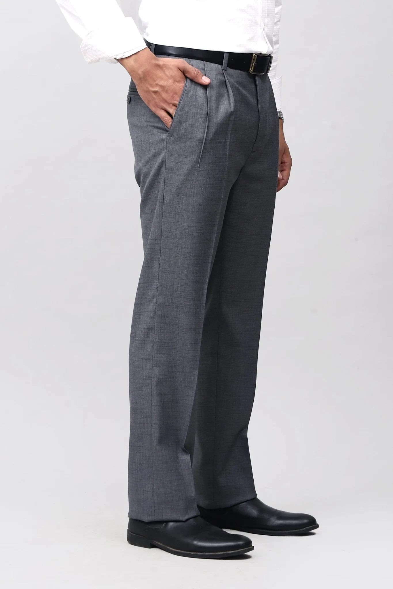 Bluebird Sophisticated Dark Grey Pleated Trouser