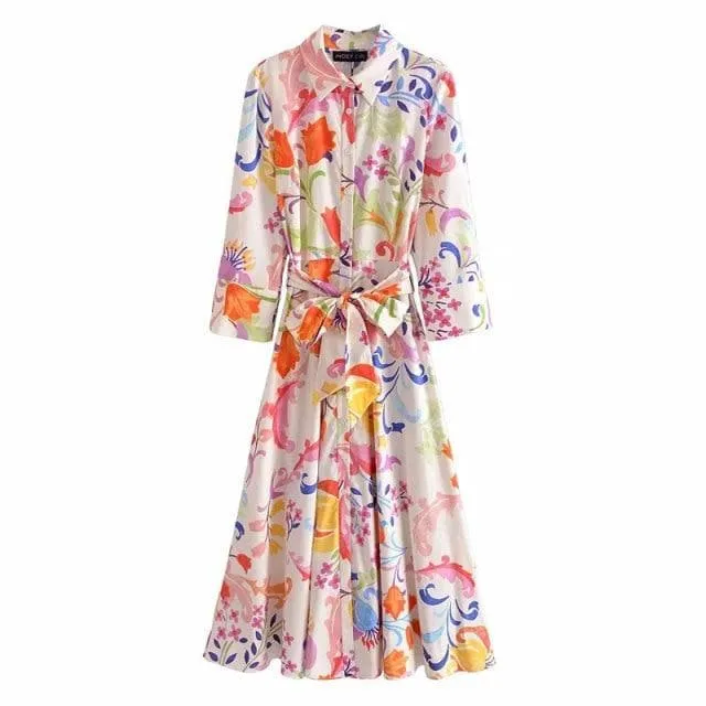 CASUAL POPLIN LAPEL CHIC LOOSE DRESS