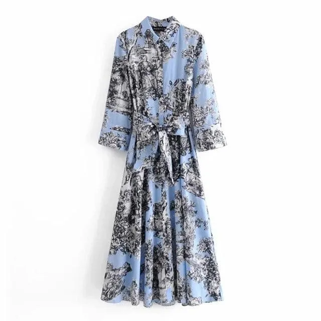 CASUAL POPLIN LAPEL CHIC LOOSE DRESS