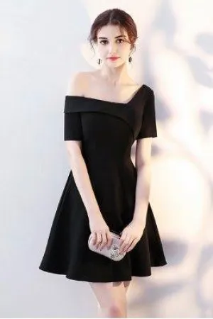 Chic Little Homecoming Dresses Sadie Black Short With Sleeves CD13320