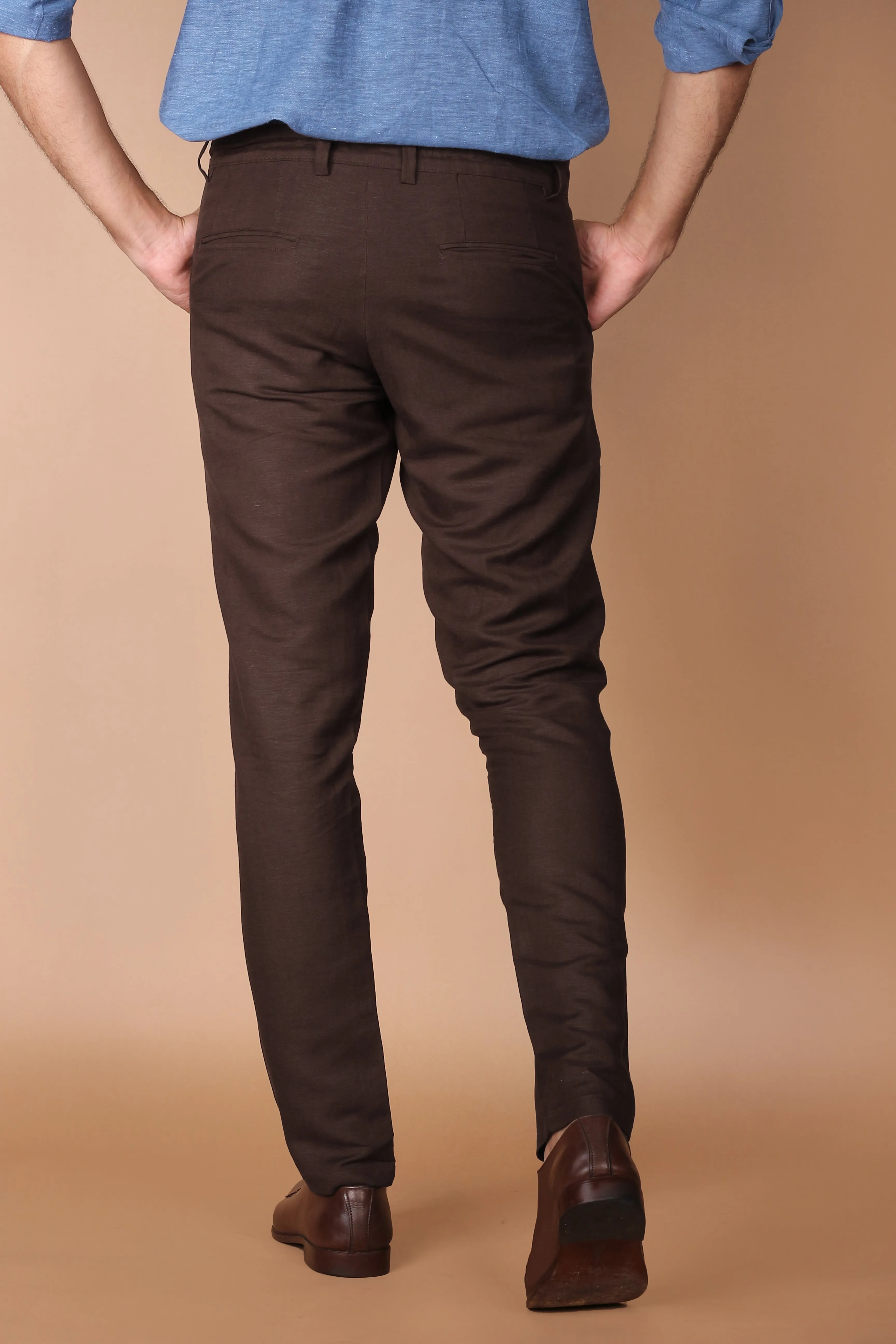 Chocolate Brown Linen Trouser