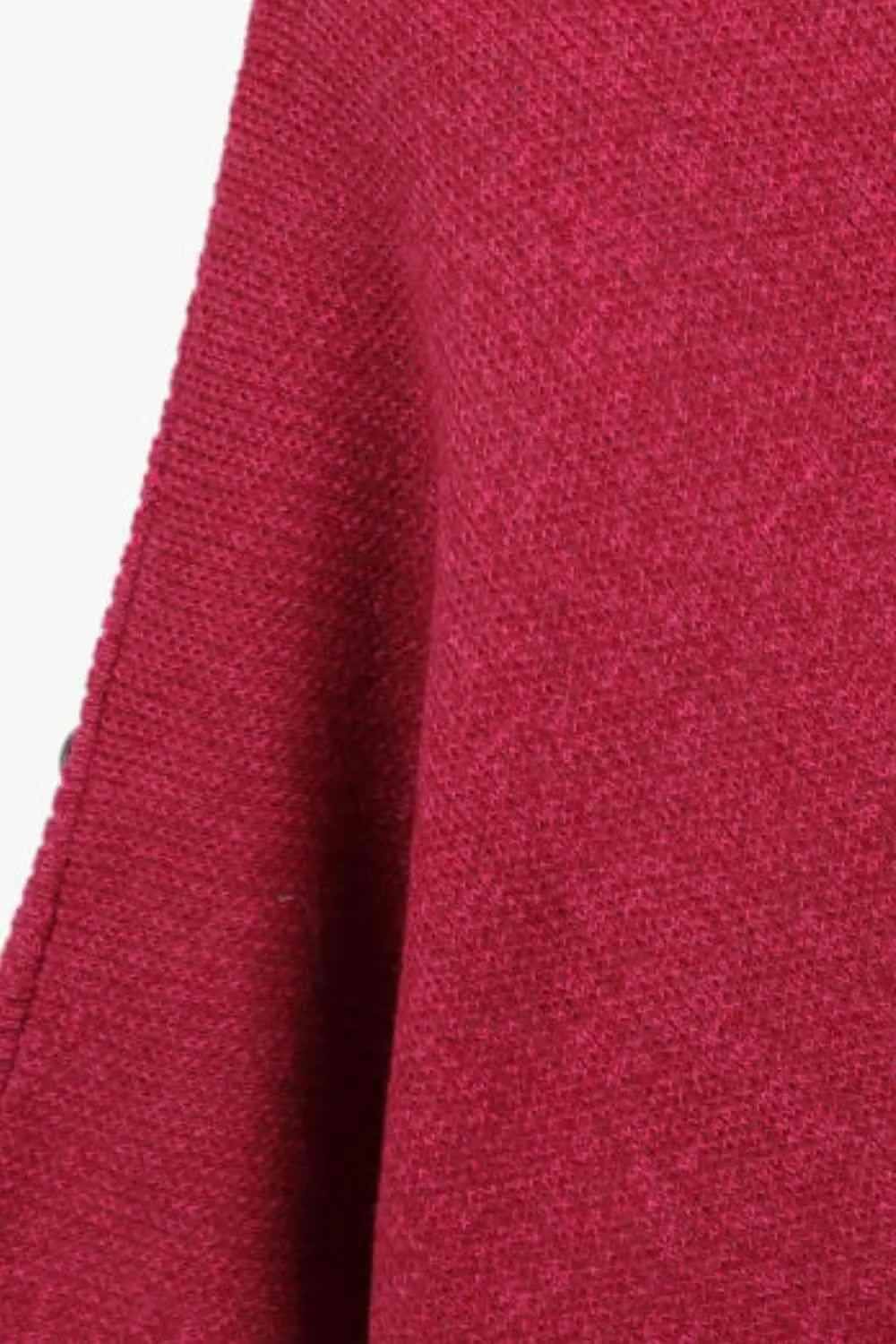 Cozy Fashionista Buttoned Turtle Neck Poncho