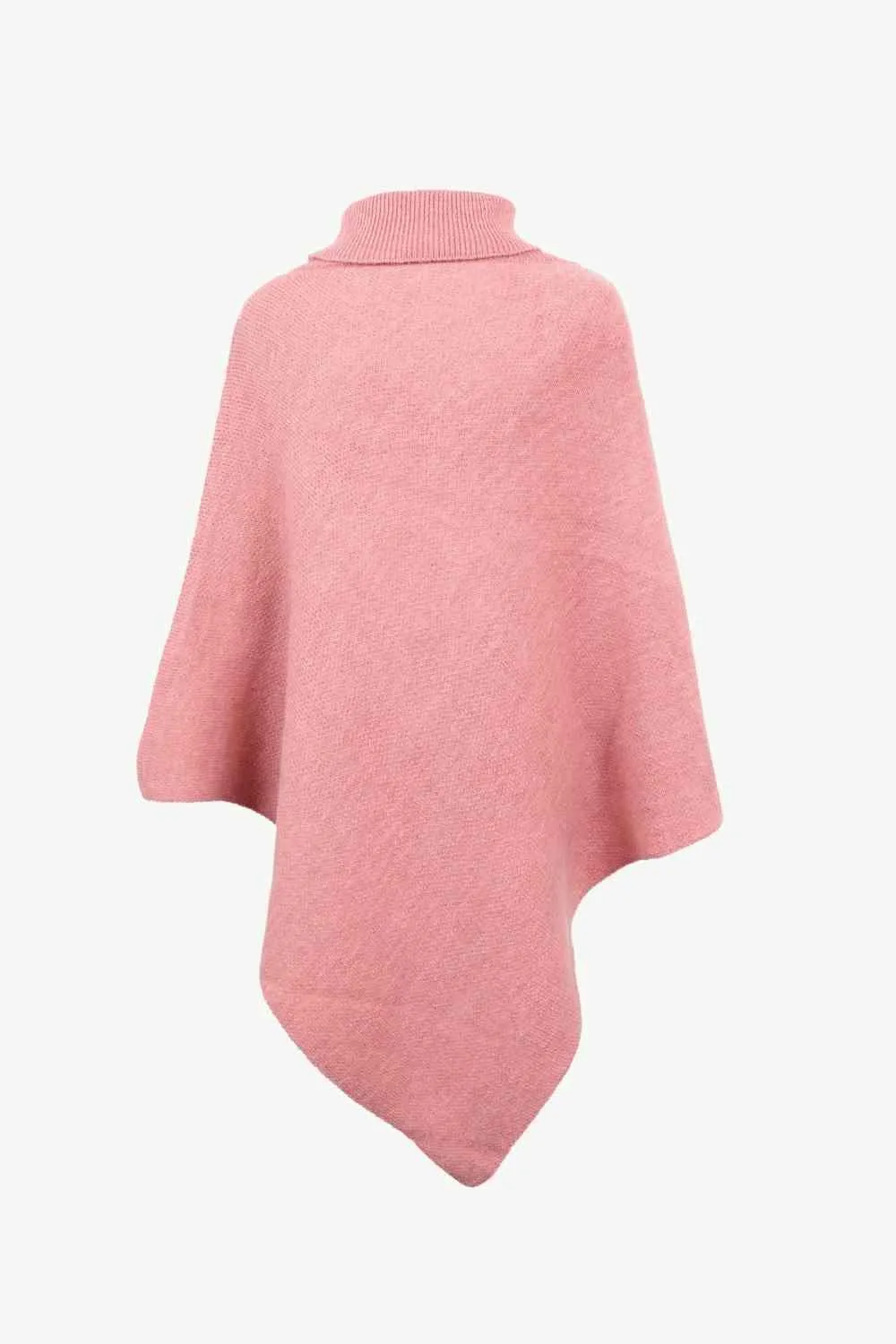 Cozy Fashionista Buttoned Turtle Neck Poncho