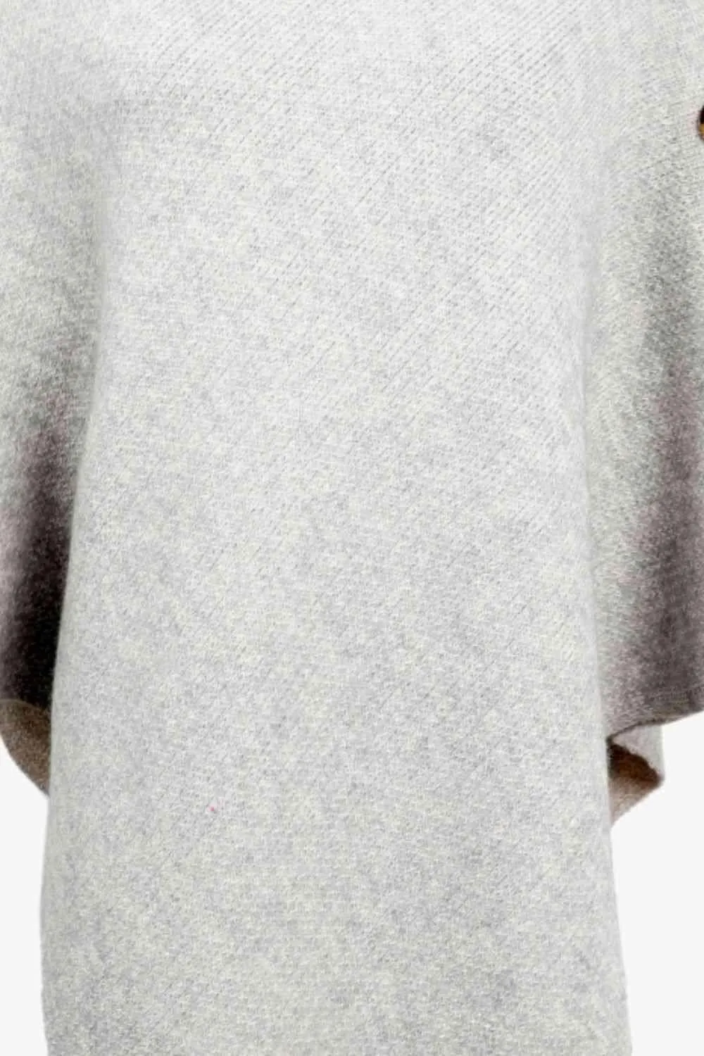 Cozy Fashionista Buttoned Turtle Neck Poncho