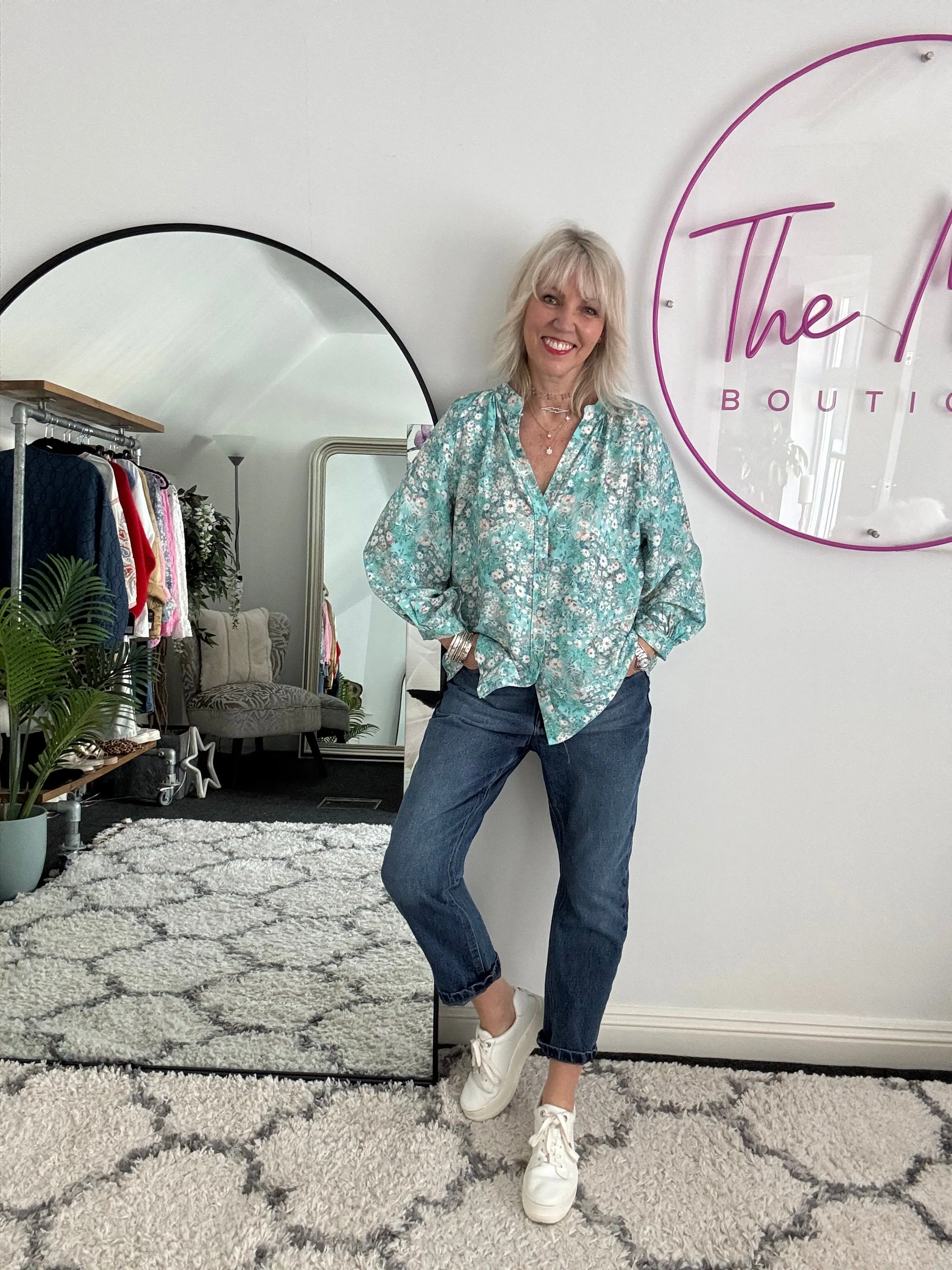 Daisy Blouse in Aqua