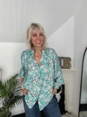 Daisy Blouse in Aqua