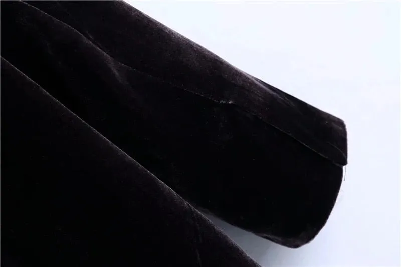 DOUBLE BREASTED VELVET BLAZER