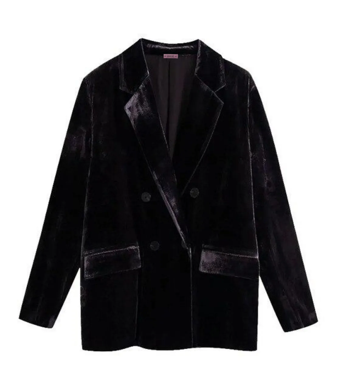 DOUBLE BREASTED VELVET BLAZER