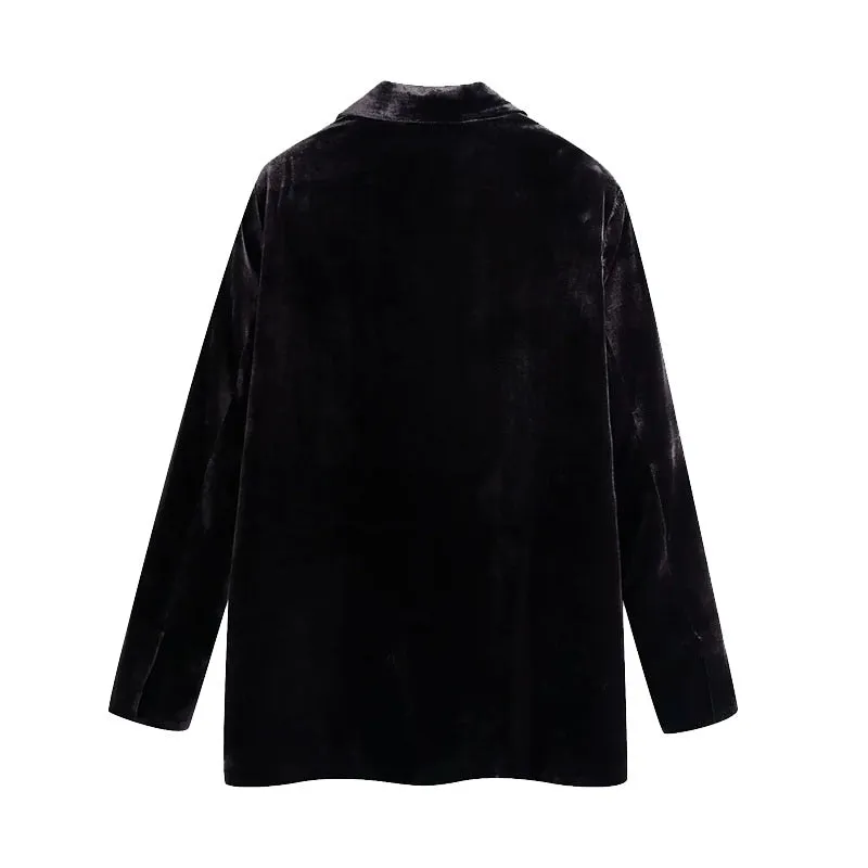 DOUBLE BREASTED VELVET BLAZER