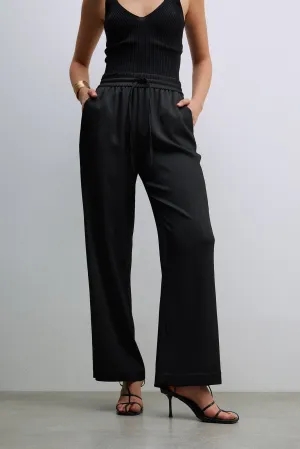 Fluid Trousers W Elastic Waist - Black