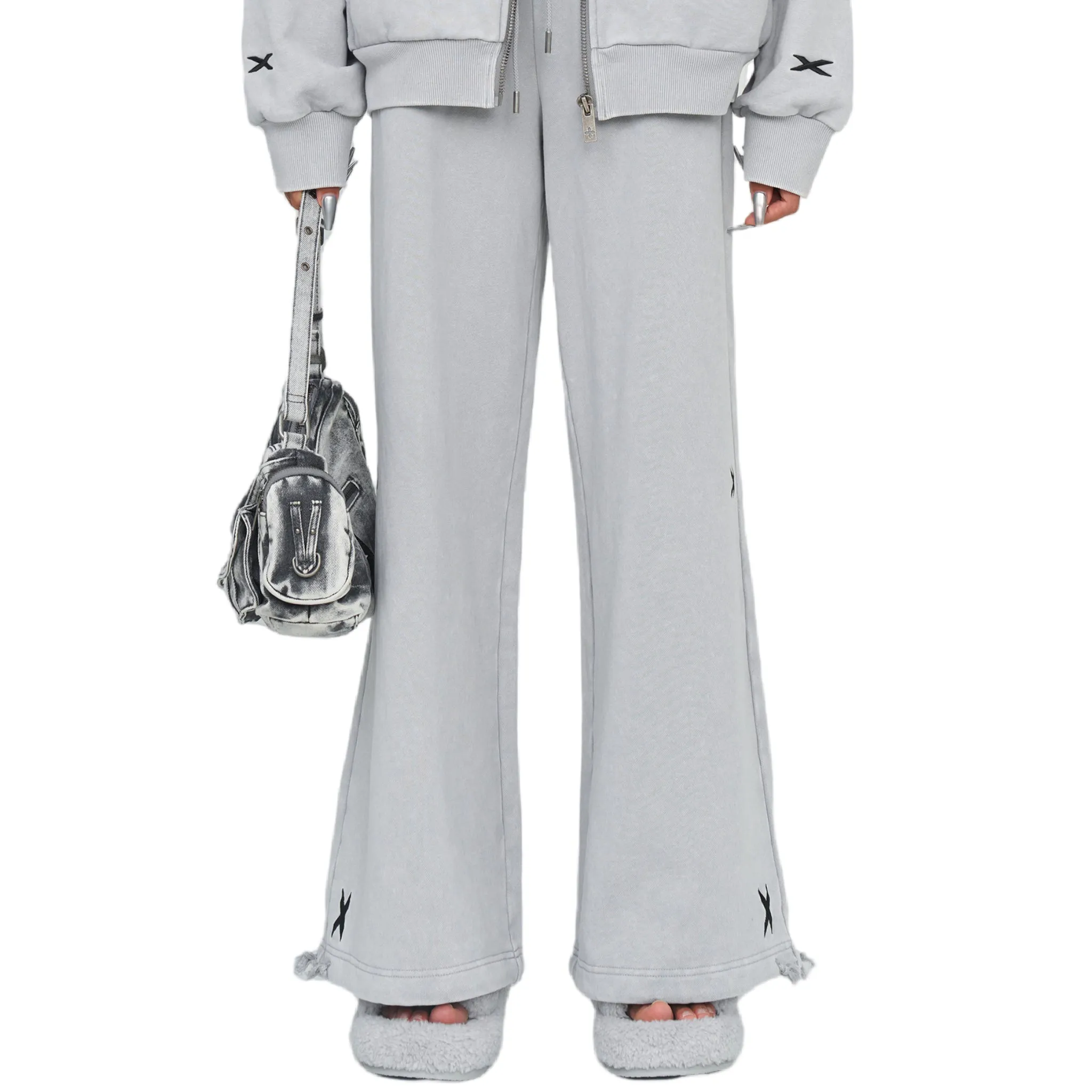 FUTURE Classic Wide-leg Sweatpants In Gray