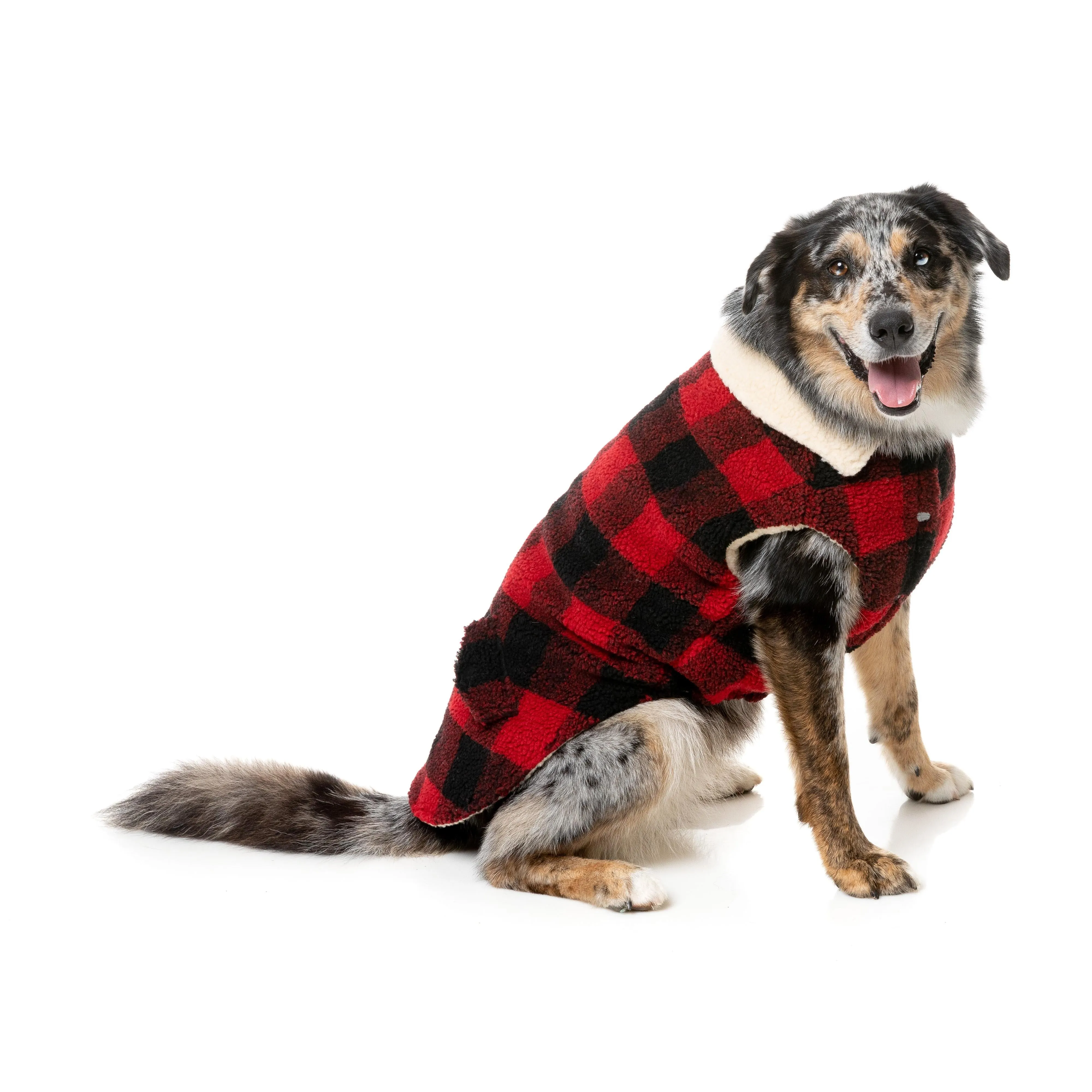 FuzzYard Dog Apparel Jacket Lumberjack Red Size 7 ^ ^