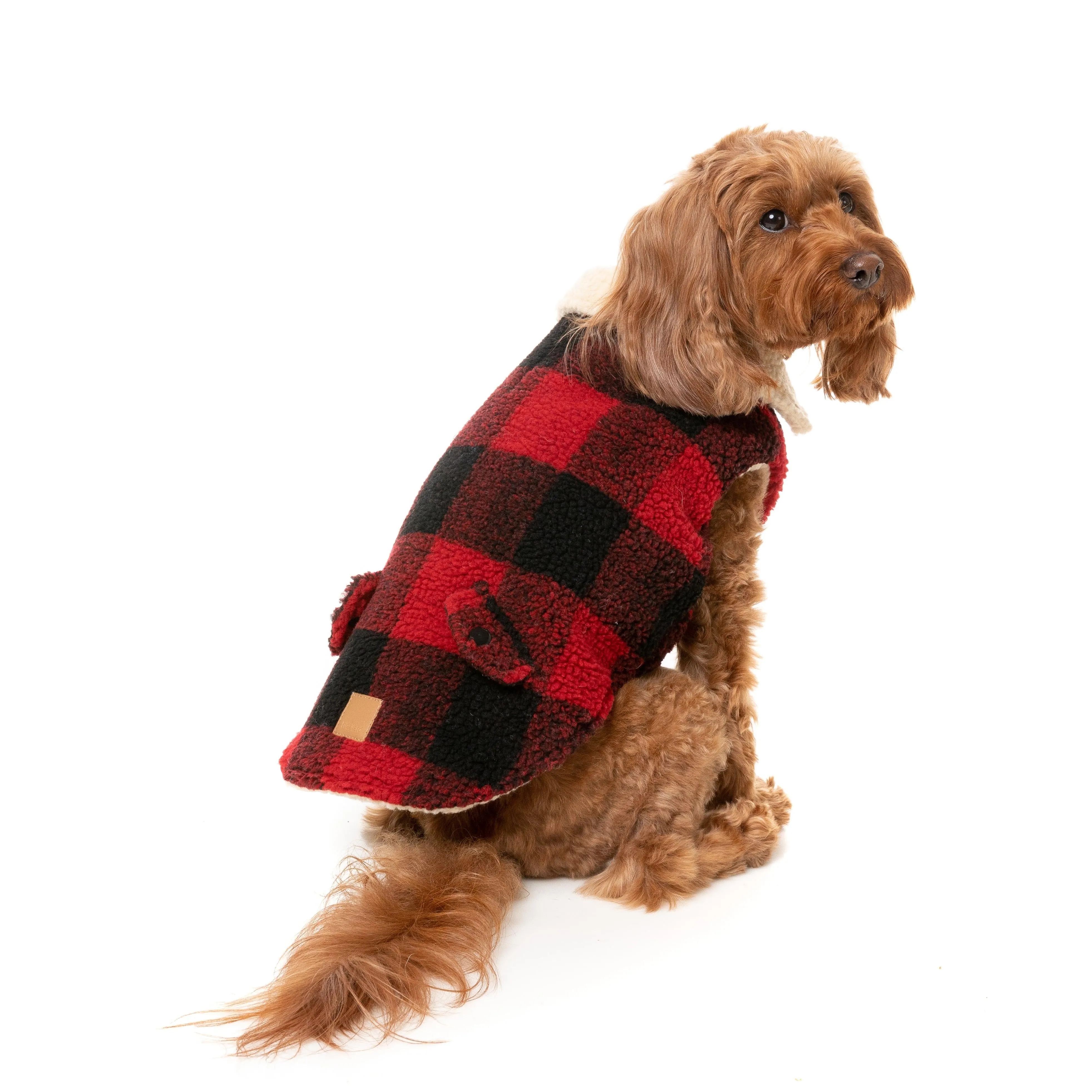 FuzzYard Dog Apparel Jacket Lumberjack Red Size 7 ^ ^