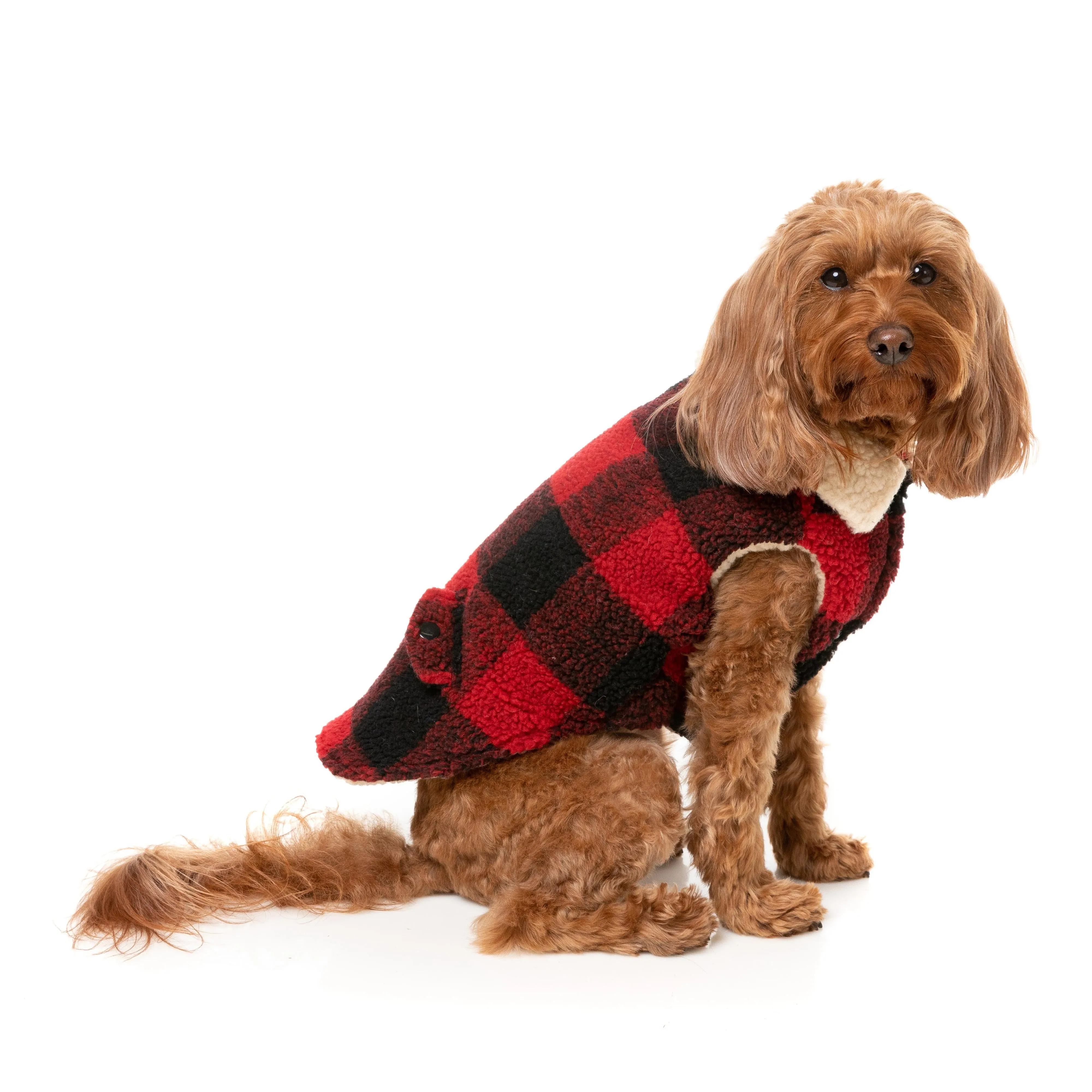 FuzzYard Dog Apparel Jacket Lumberjack Red Size 7 ^ ^