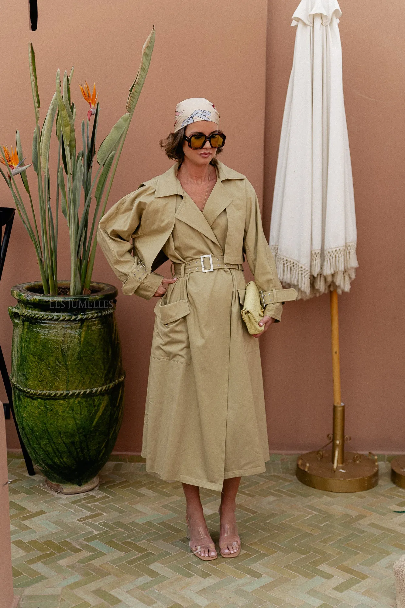 GZSouri trenchcoat dark yellow/beige