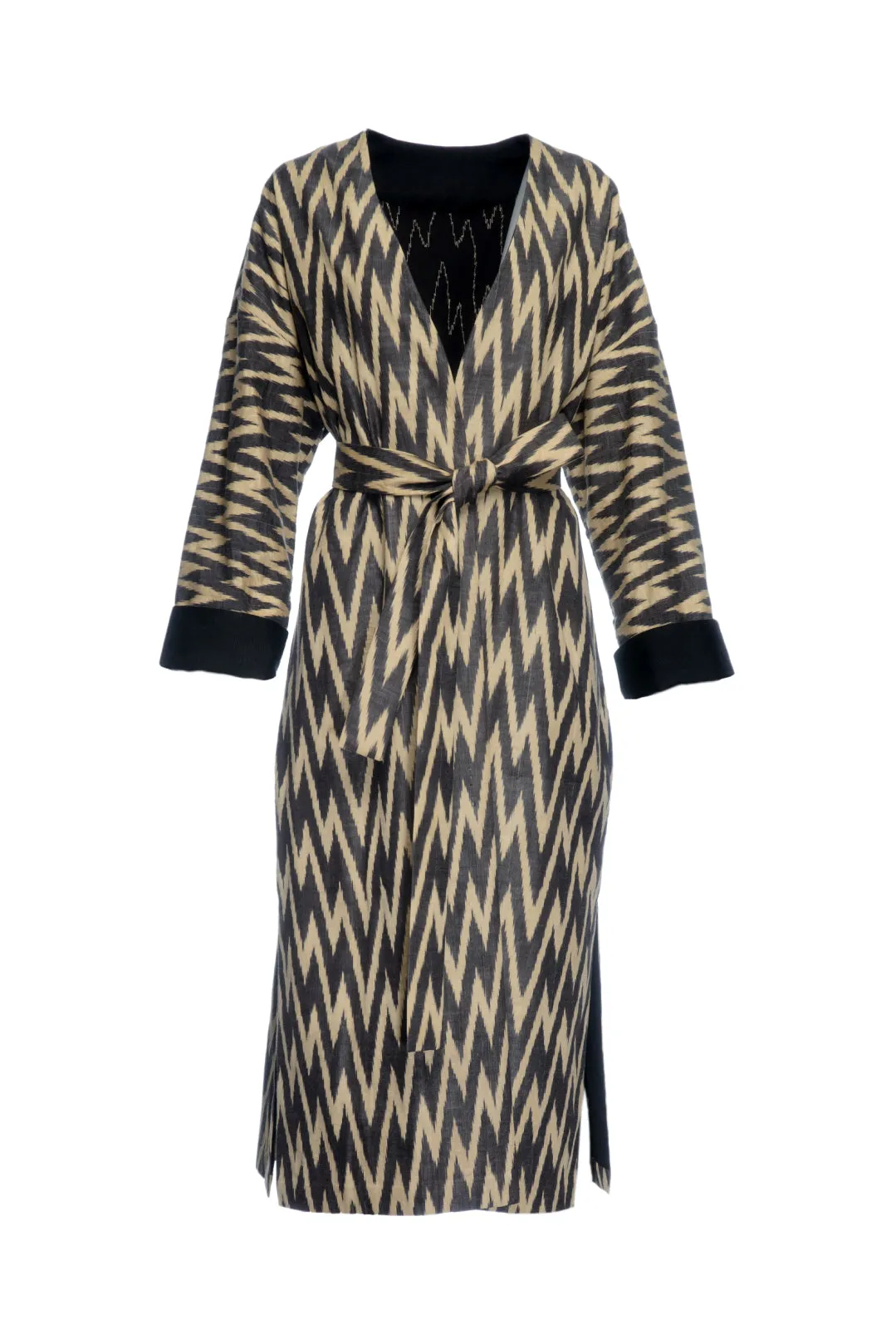 Handwoven Silk Ikat Coat - Zig Zag