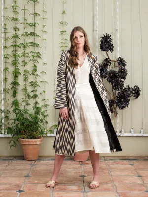 Handwoven Silk Ikat Coat - Zig Zag