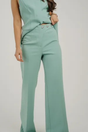 Kayla Wide Leg Trousers In Sage