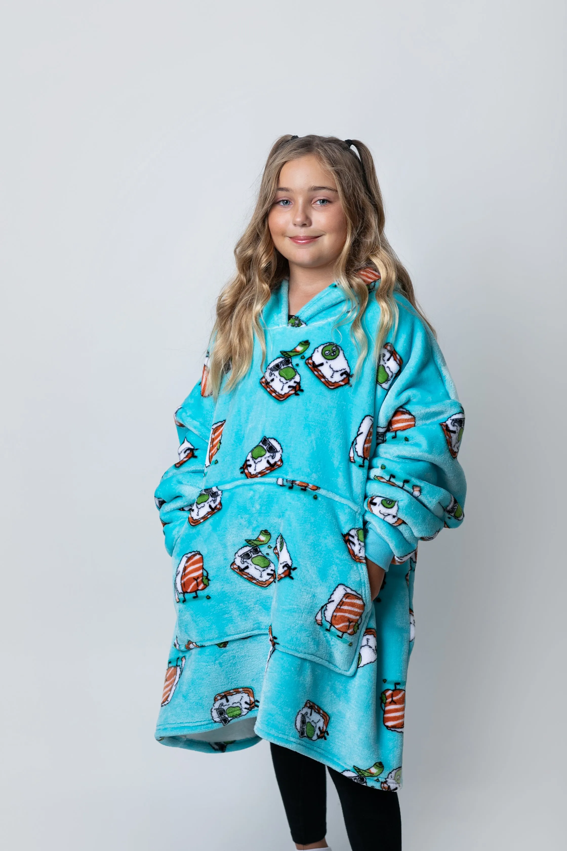 Kids Giant Hoodie Wassup'b Teal