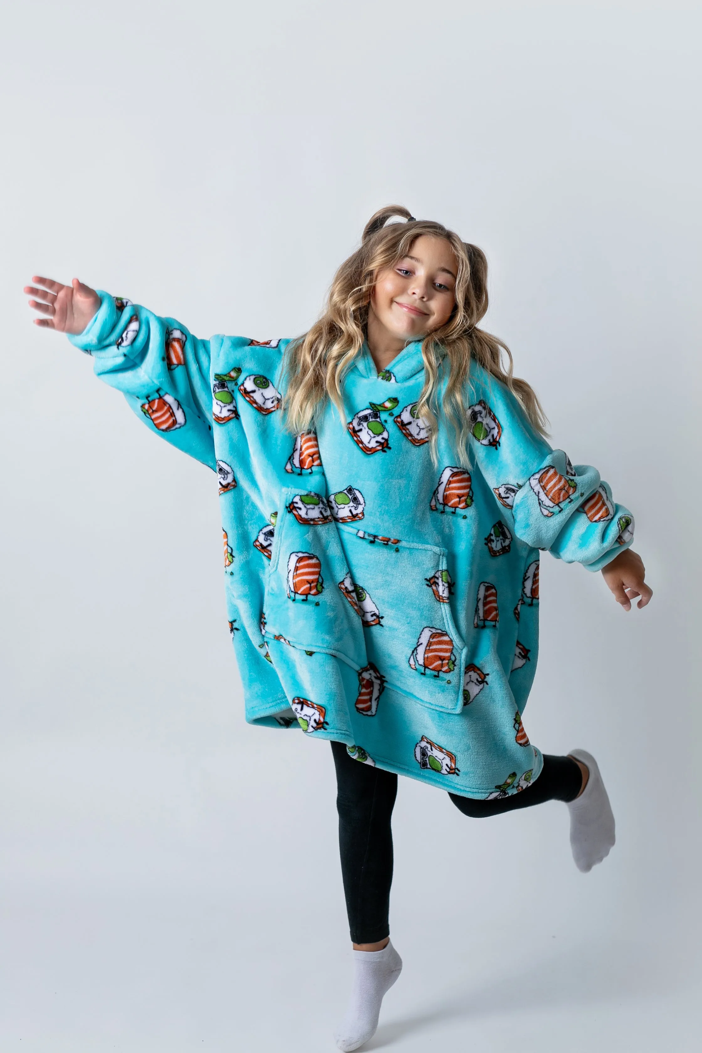 Kids Giant Hoodie Wassup'b Teal