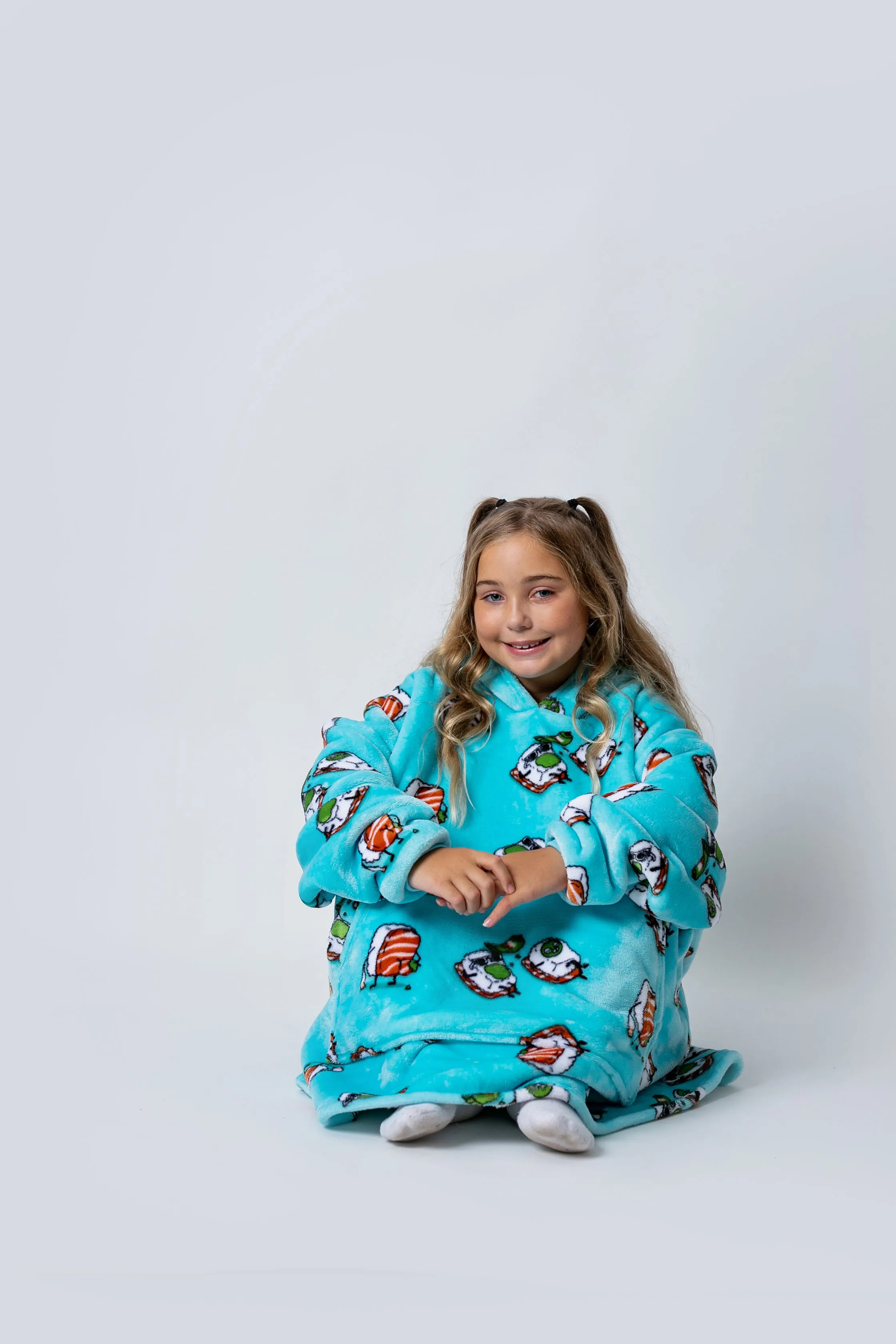 Kids Giant Hoodie Wassup'b Teal