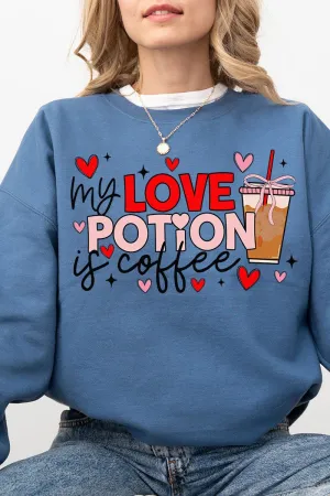 Love Potion Is Coffee Heavy-weight Crew Sweatshirt