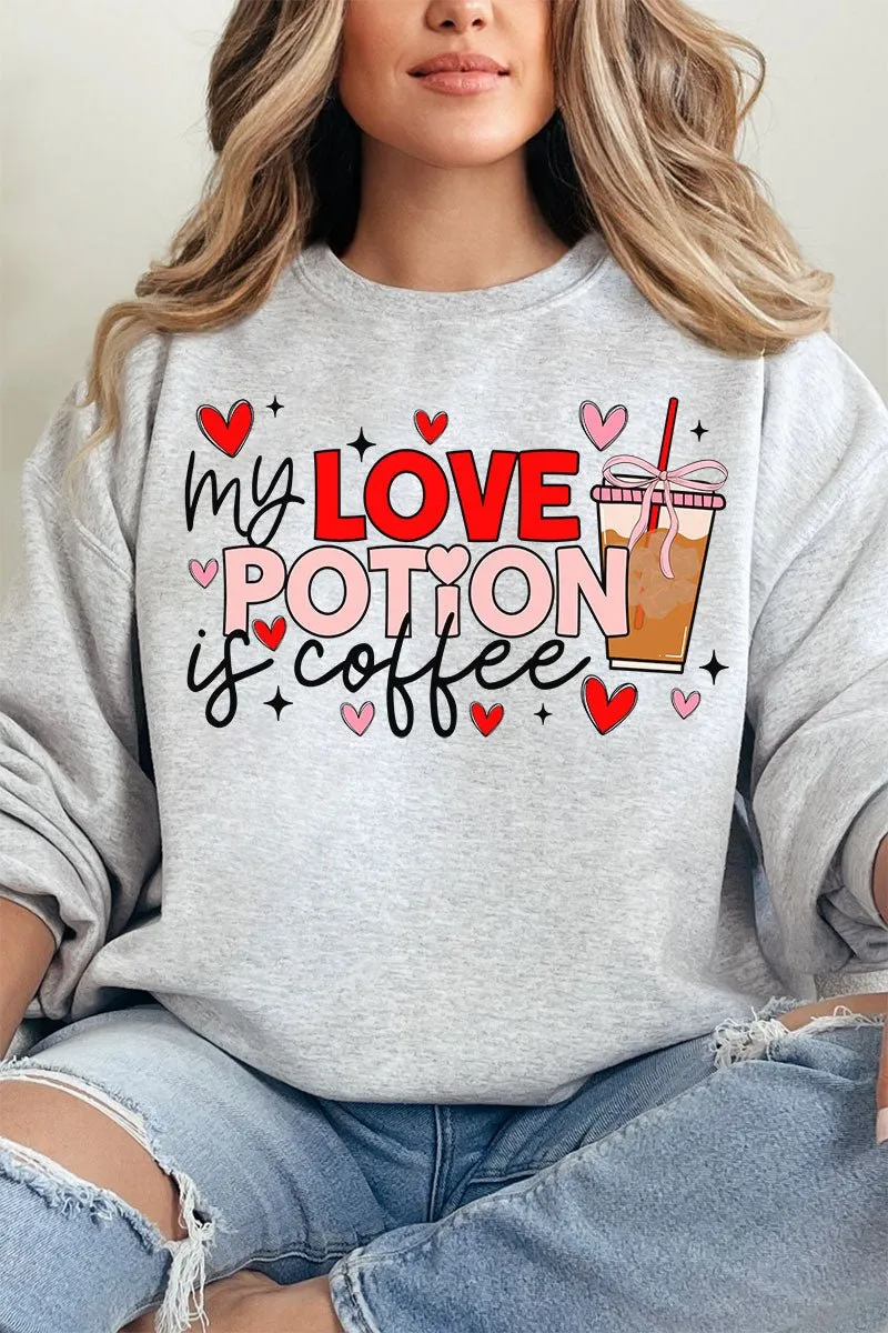 Love Potion Is Coffee Heavy-weight Crew Sweatshirt