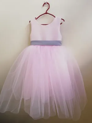 Macy Dress in Light Pink and Gray