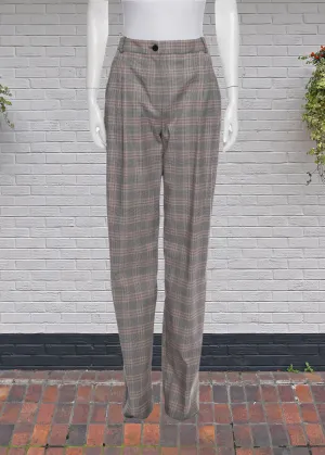 Marcell Von Berlin Black/Pink Plaid Trousers