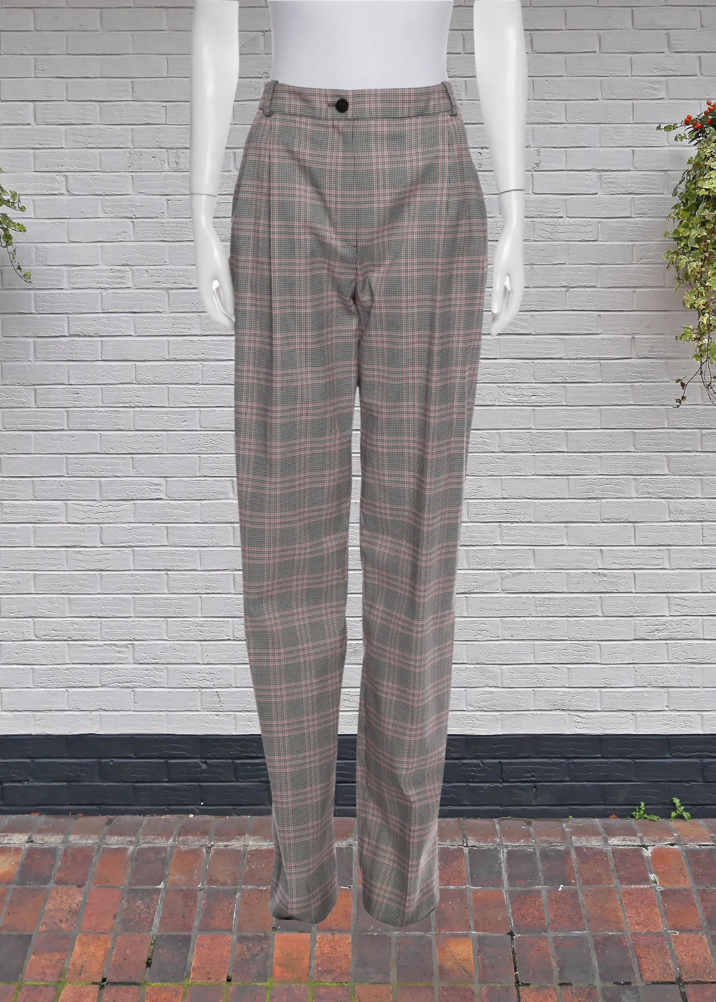 Marcell Von Berlin Black/Pink Plaid Trousers