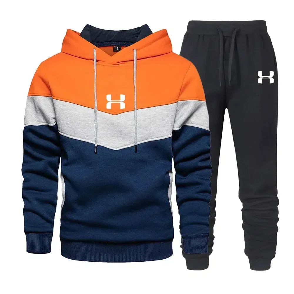 Men's Print Tracksuit Winter Casual Hoodies   Long Pants