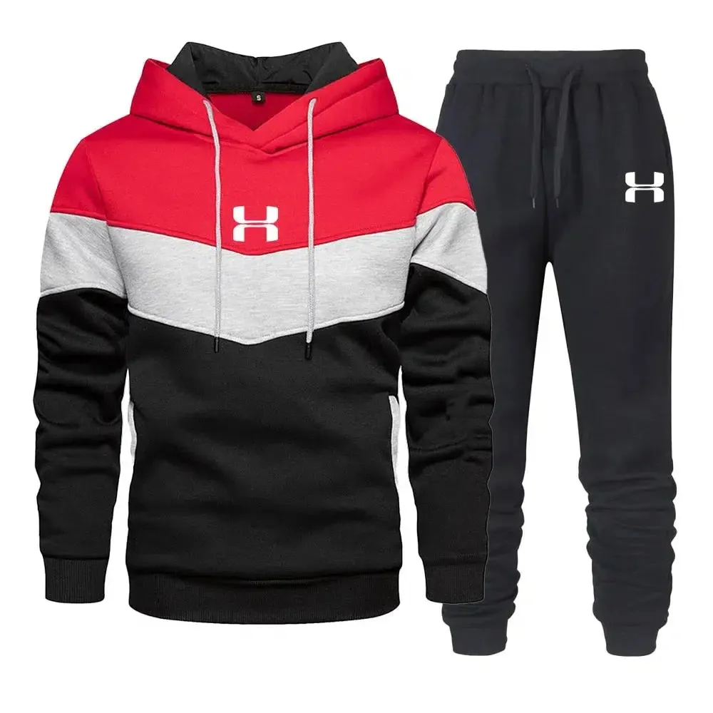 Men's Print Tracksuit Winter Casual Hoodies   Long Pants