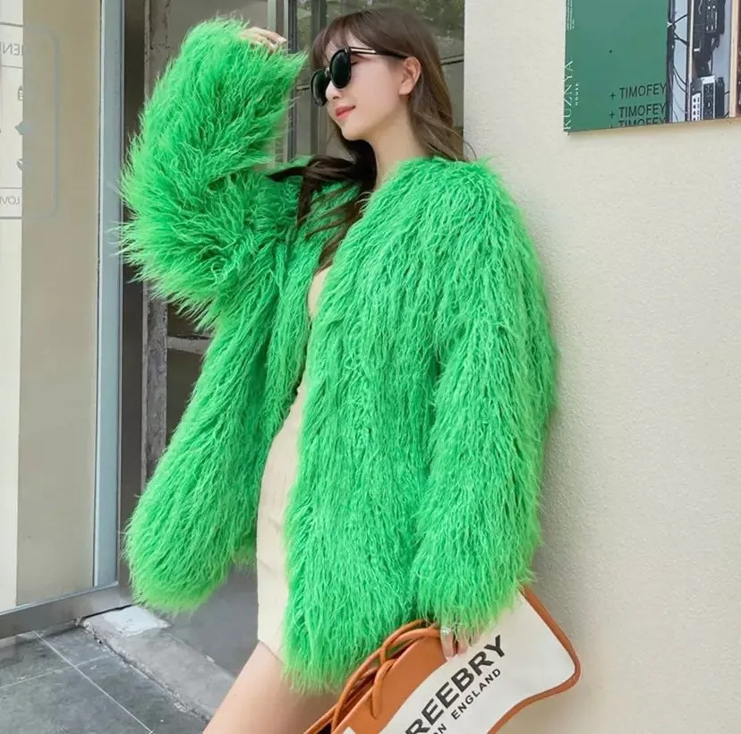 Mongolian Faux Fur Coat