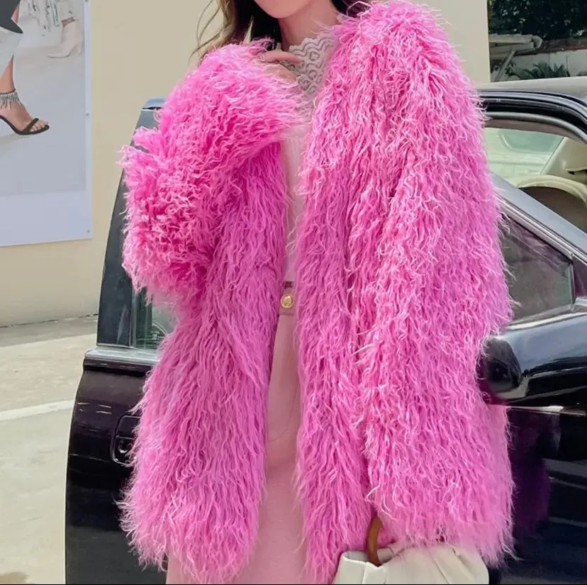Mongolian Faux Fur Coat