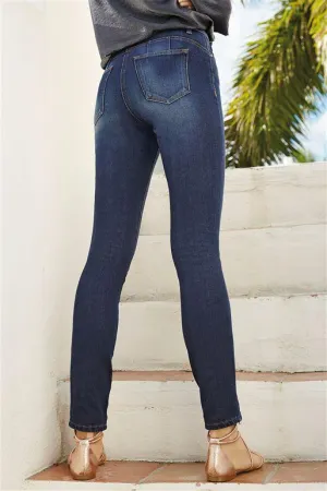 Next Womens Dark Blue Figure Relaxed Skinny Jeans