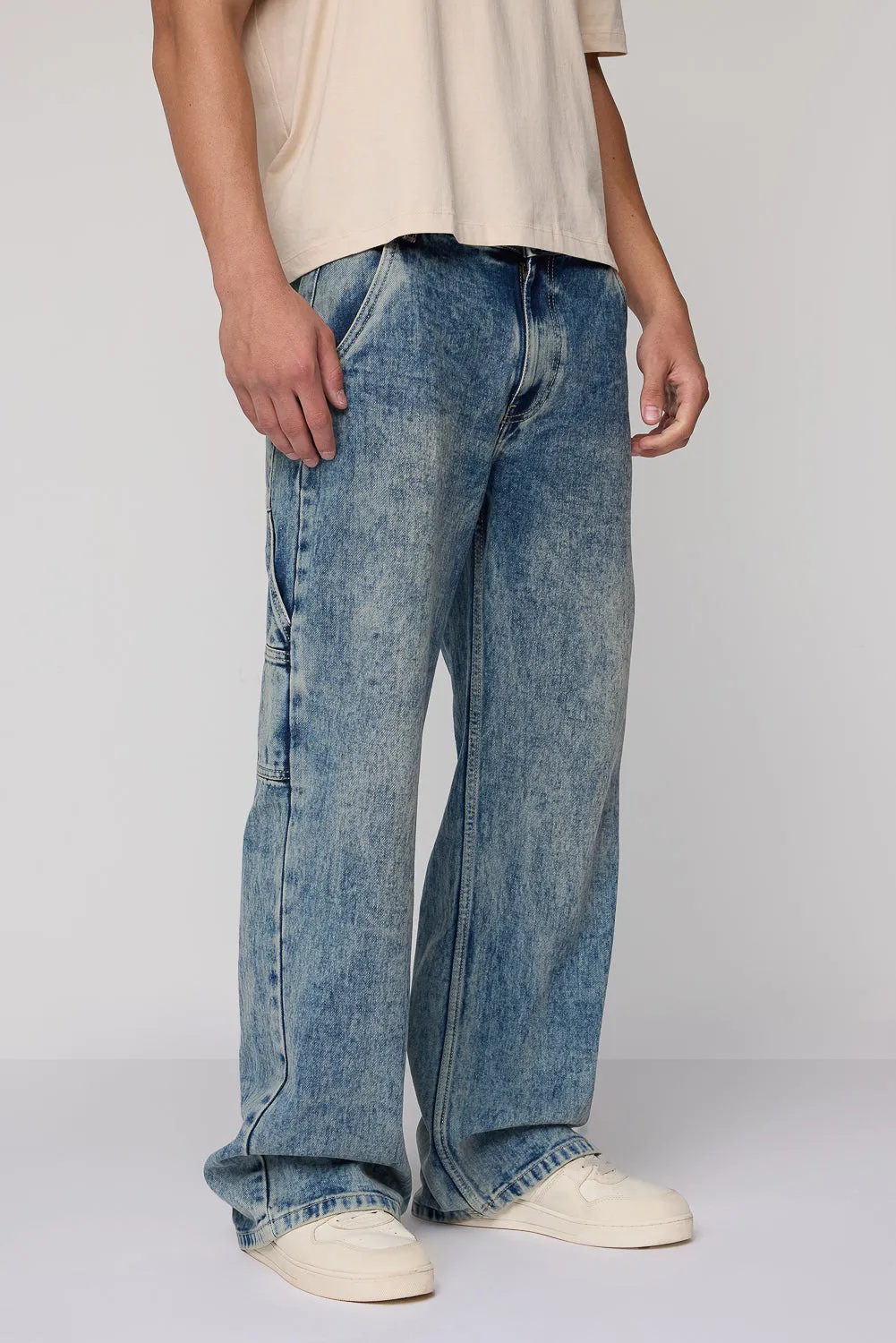 Nexus Blue Relaxed Men's Carpenter Jeans