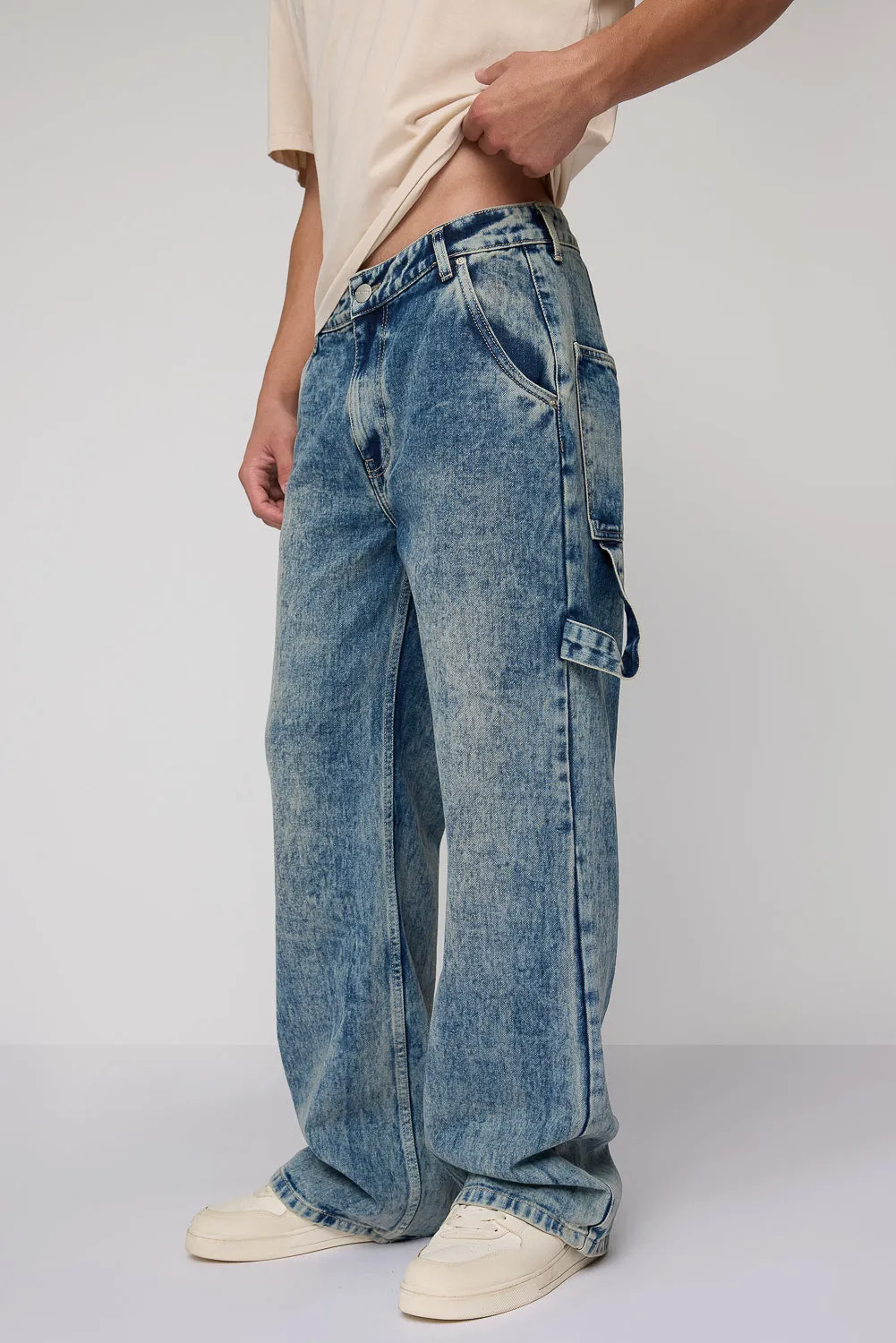 Nexus Blue Relaxed Men's Carpenter Jeans