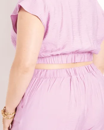 Nora Collared Crop Blouse | Violet Tulle