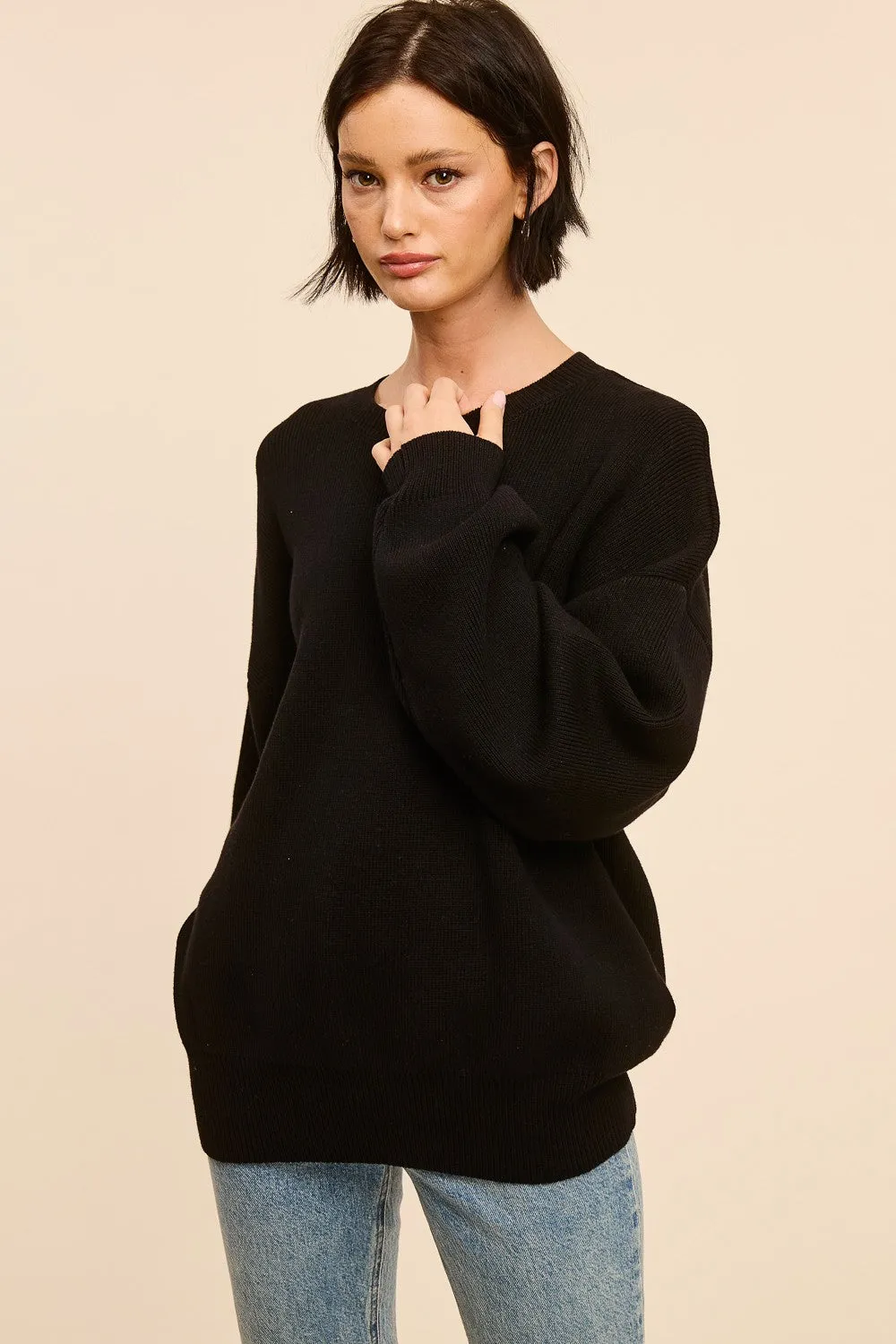 Perfectly Oversized Crew - Black