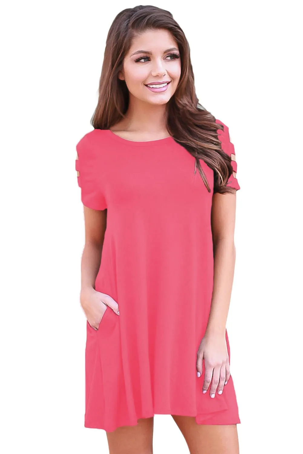 Pink Relaxing Casual Chic Short Dress