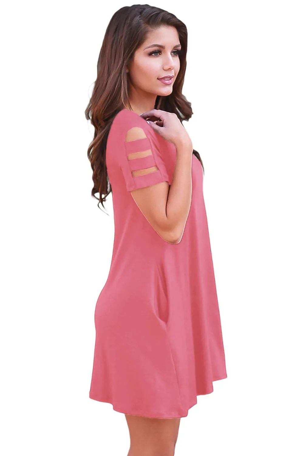 Pink Relaxing Casual Chic Short Dress