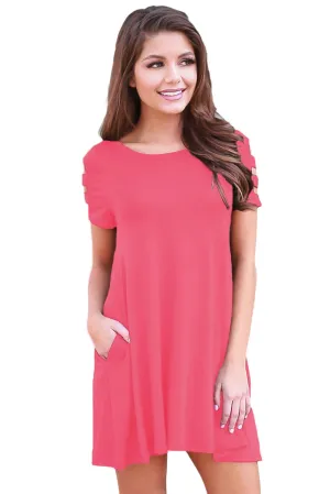 Pink Relaxing Casual Chic Short Dress