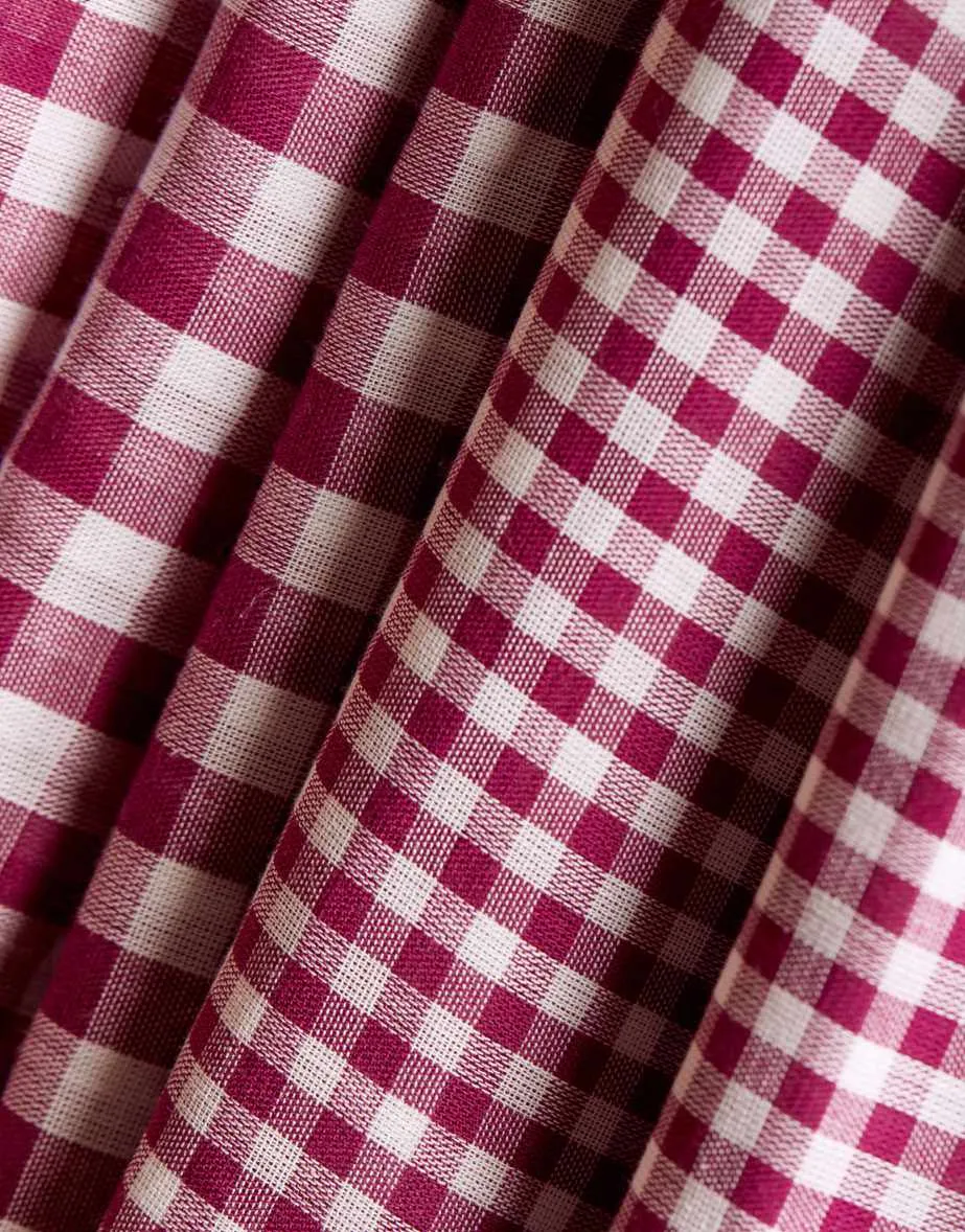 Remnant 1.2m -Dahlia Double Sided Gingham Cotton Double Gauze, Atelier Brunette